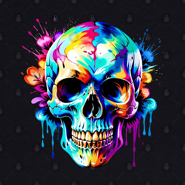 Colored Skull Design in Vibrant Vector Style by Panwise